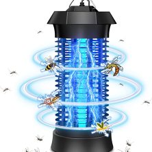 最安値に挑戦中!【送料無料】電撃殺虫器 電気蚊取り器 蚊取り器 UV光源吸引式 殺虫ライト 誘虫灯 360°強力蚊除け 捕虫器 1.2M電源コード コバエ撃退 薬剤不要 省エネ 吊り下げ&据え置き両対応 お部屋・台所・寝室・玄関 ・オフィス ・リビング ・居間・飲食店 蚊駆除